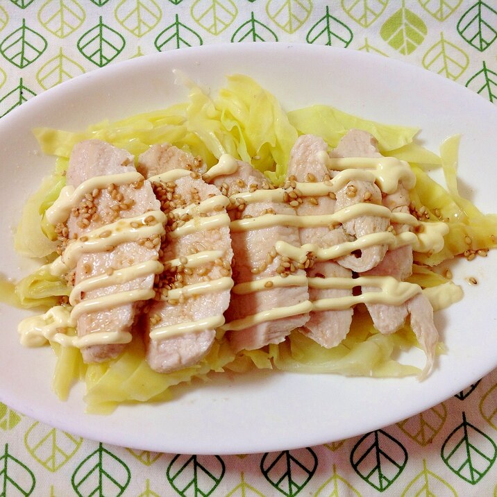 蒸し鶏キャベツサラダ(o^^o)